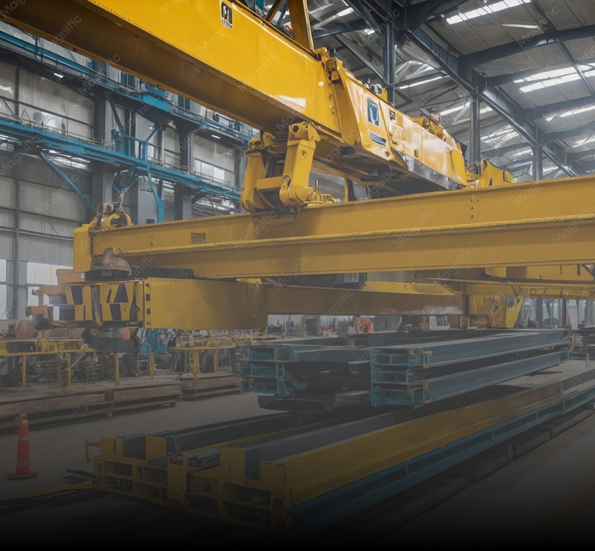 Beams and columns fabrication in workshop